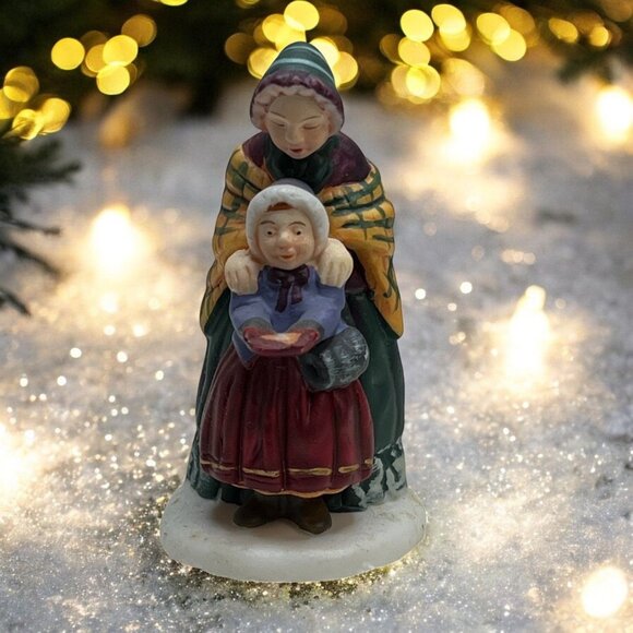 Dept 56 Two Turtle Doves Woman and Daughter Dickens Village Loose Figurine 1995 - Picture 1 of 6